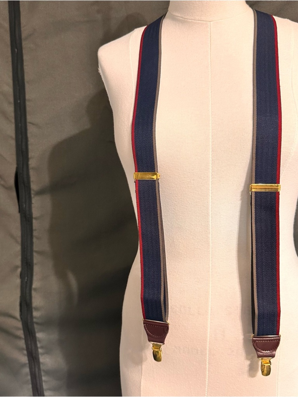 Navy Blue Striped Men's Suspenders CAS Germany Suspenders Braces Men’s Blue